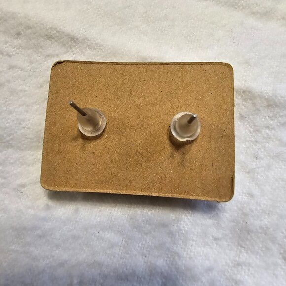 Shoe High Heel & Handbag Purse Earrings Stud Cream Colored Enamel Rhinestones - Picture 2 of 6